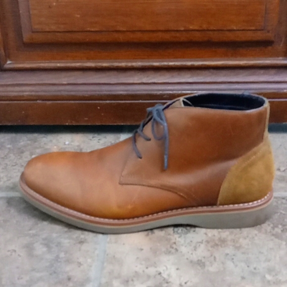 Aldo Men's Brown Leather & Tan Suede Tie Up Ankle Boot Shoes 8 - Picture 4 of 16